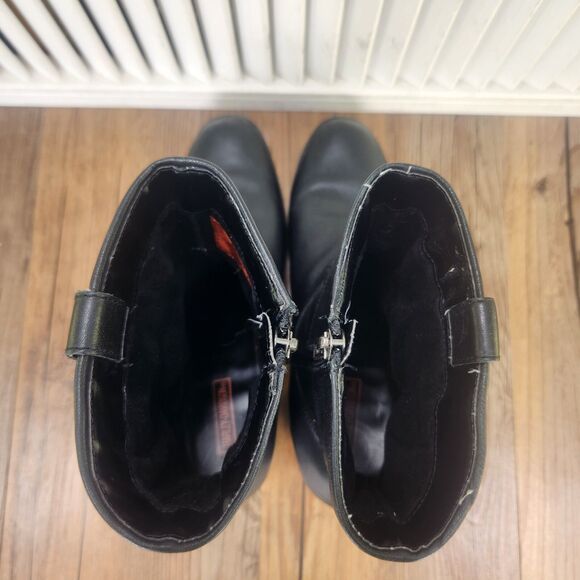 Harley-Davidson - Women’s Leather w/ Metal Buckle Black Heeled Boots - Size 8.5 - Picture 7 of 10